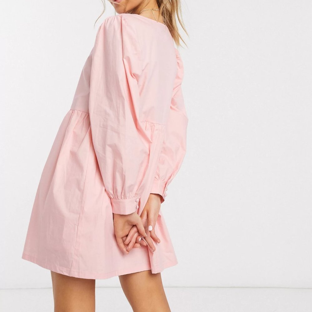 Daisy Street ASOS Cottagecore Mini Dress with Puff Sleeves Size US 8 UK 12 EUC - Picture 7 of 7